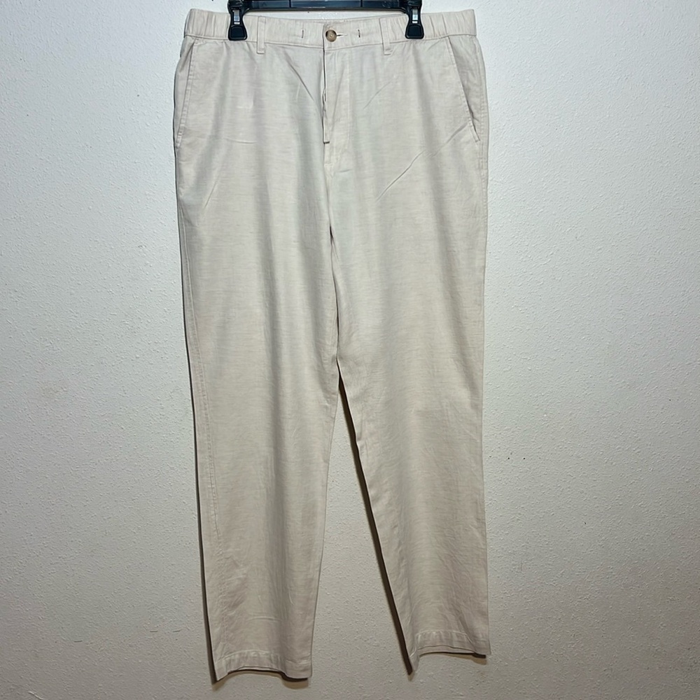 UNIQLO Womens Cotton Linen Blend Crème High Rise Pants Size Large